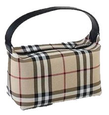 A Burberry handbag with the signature check pattern