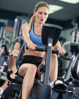 Women exercising in fitted workout clothing