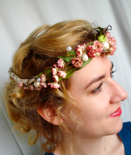 A decorative hair wreath