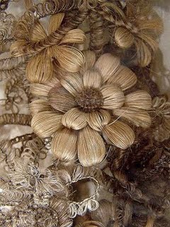 Hair flowers worked into a decorative wreath