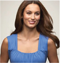 A square neckline with a straight horizontal opening