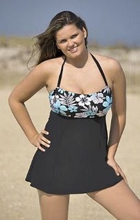 A two-tone one-piece swimsuit