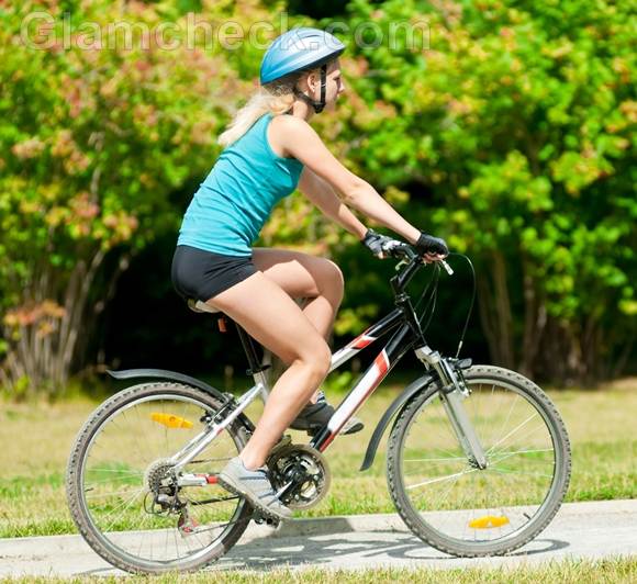 woman cycling workout