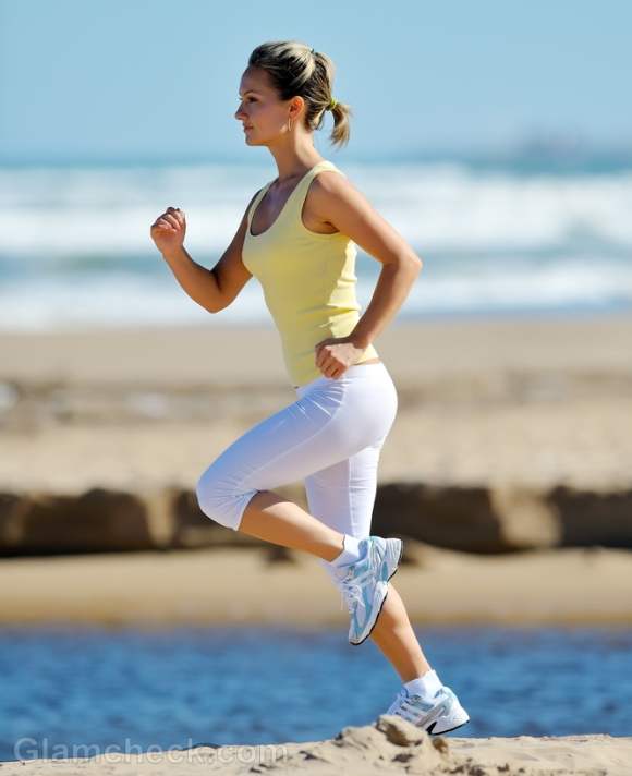 Beach workouts jogging